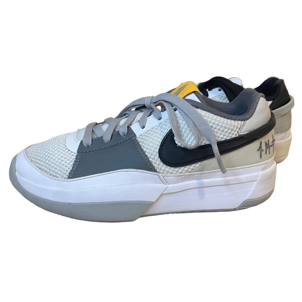 Nike JA1 Ja Morant 1 Youth Basketball Shoes – White & Gray, Size 4.5 Y - Picture 2 of 9